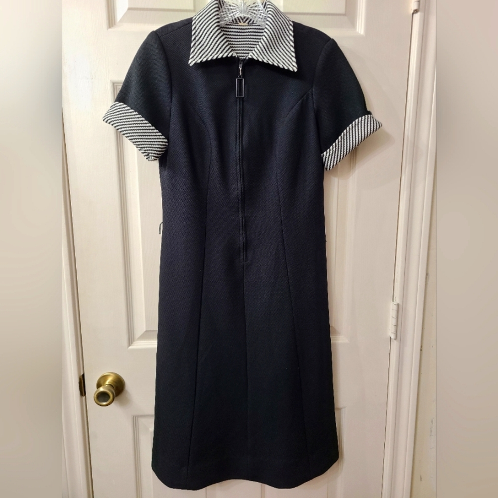 Vintage 1960-70s Black and White Women's Dress